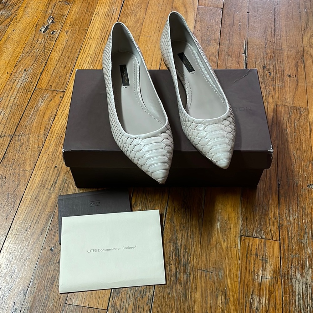 Louis Vuitton Eyeliner Flat Ballerina Python Skin size 37.5